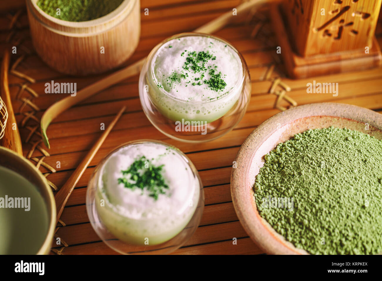 Matcha tea latte Stock Photo Alamy