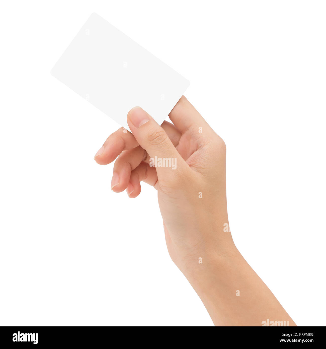 hand holding blank card isolated with clipping path Stock Photo - Alamy