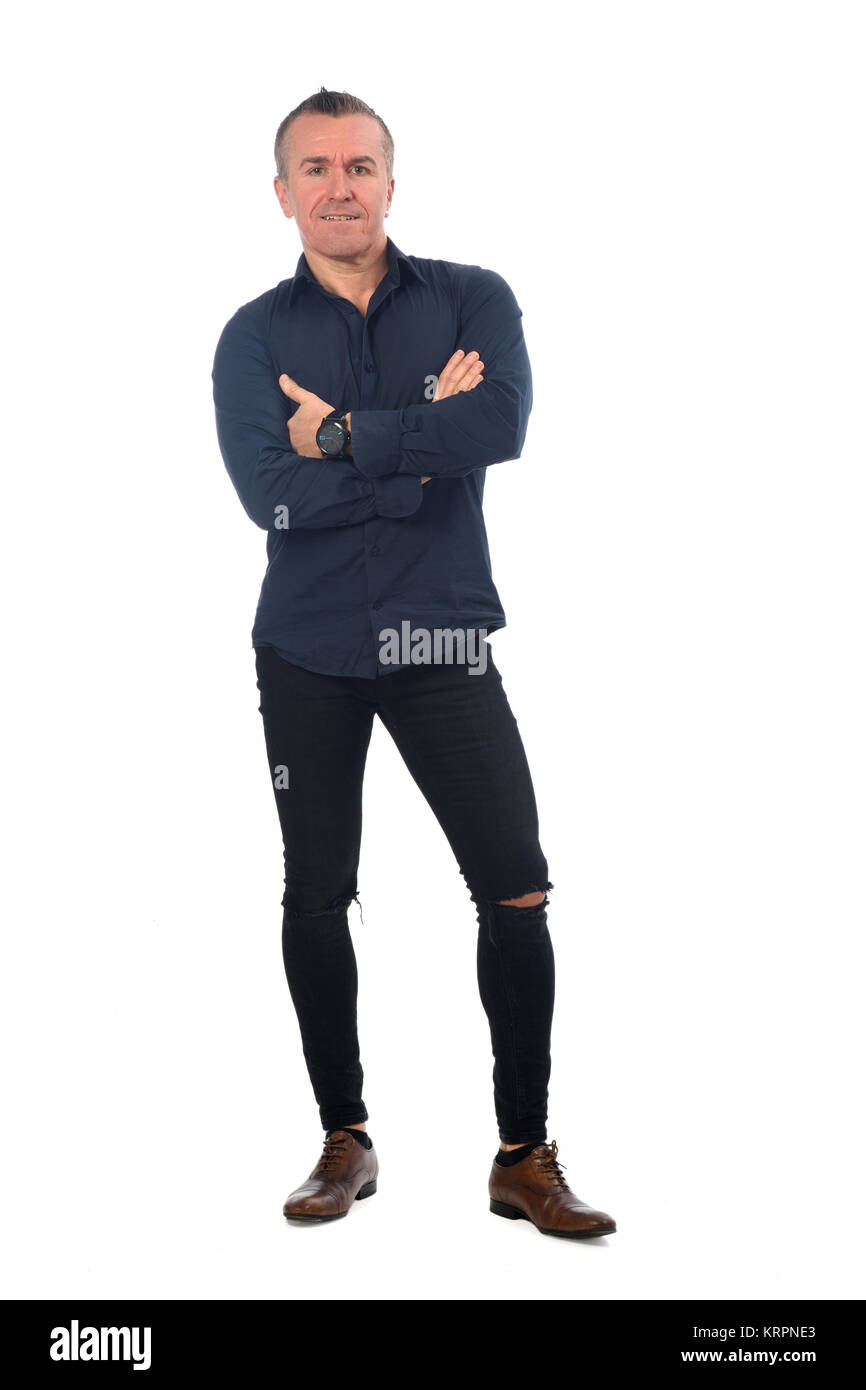 portrait of a man on white background Stock Photo - Alamy