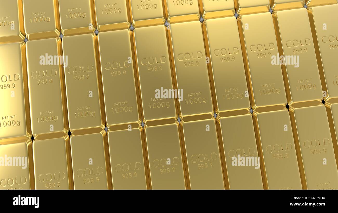 3d rendering set of gold bars isolated on white background Stock Photo ...