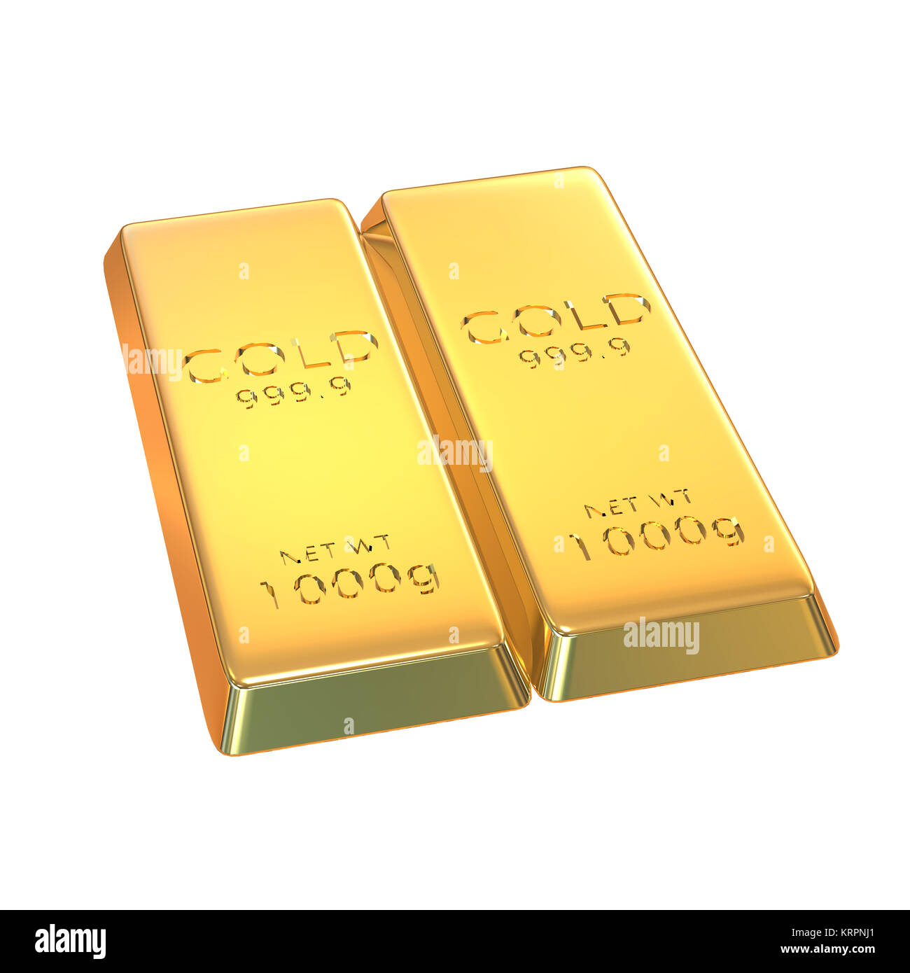 3d rendering set of gold bars isolated on white background Stock Photo ...