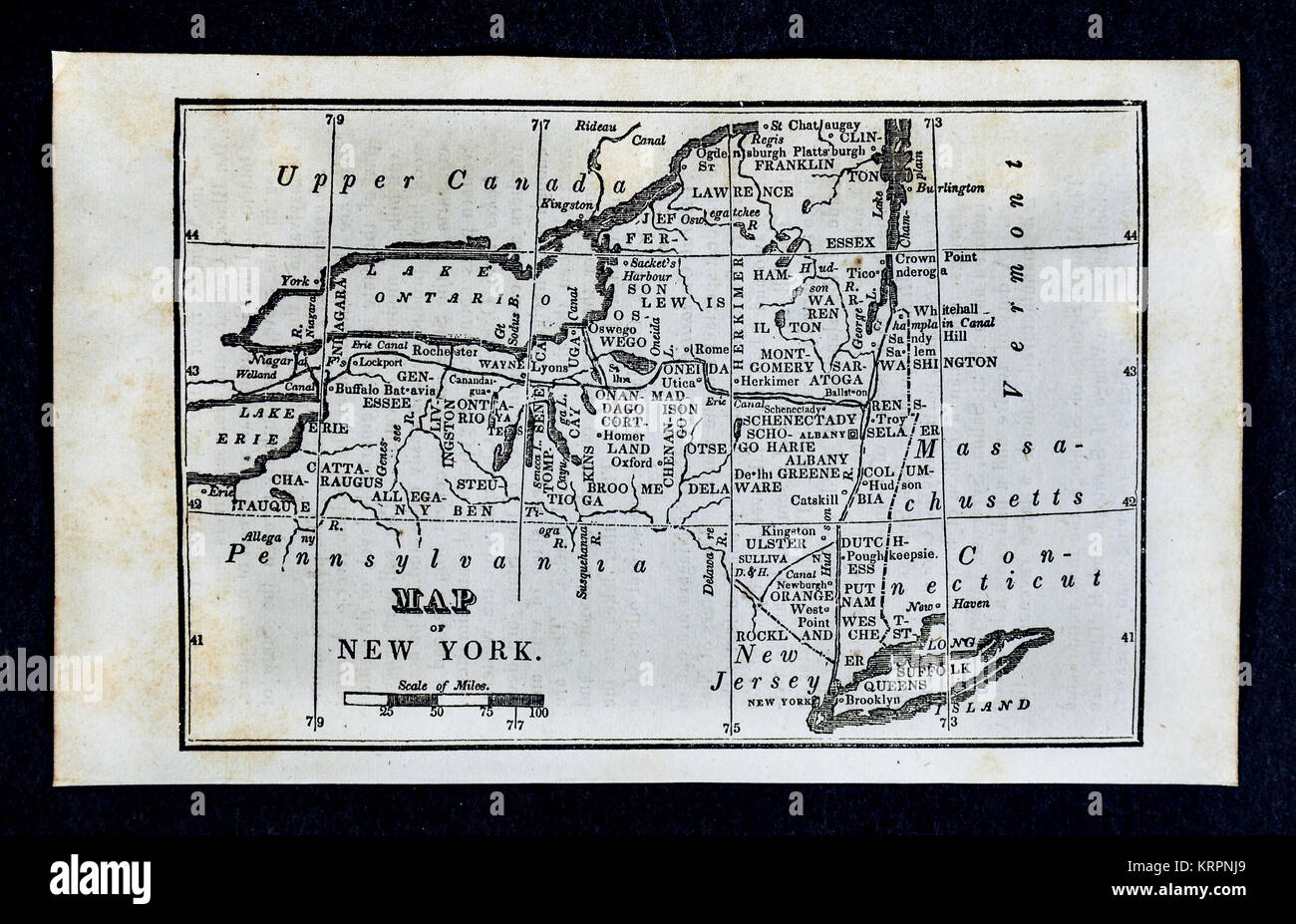 1830 Nathan Hale Map - United States Stock Photo