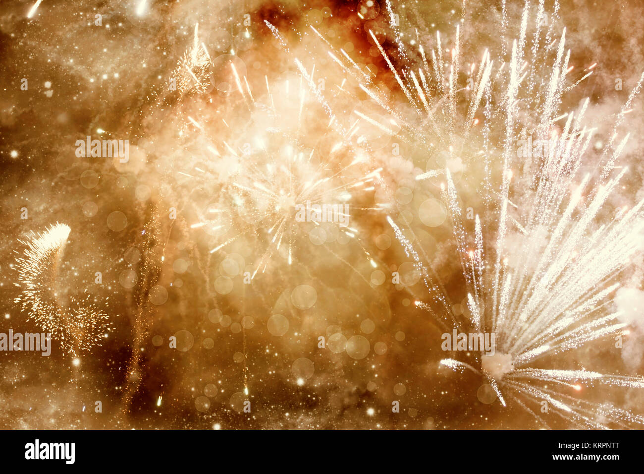 Abstract holiday background with fireworks and stars Stock Photo - Alamy