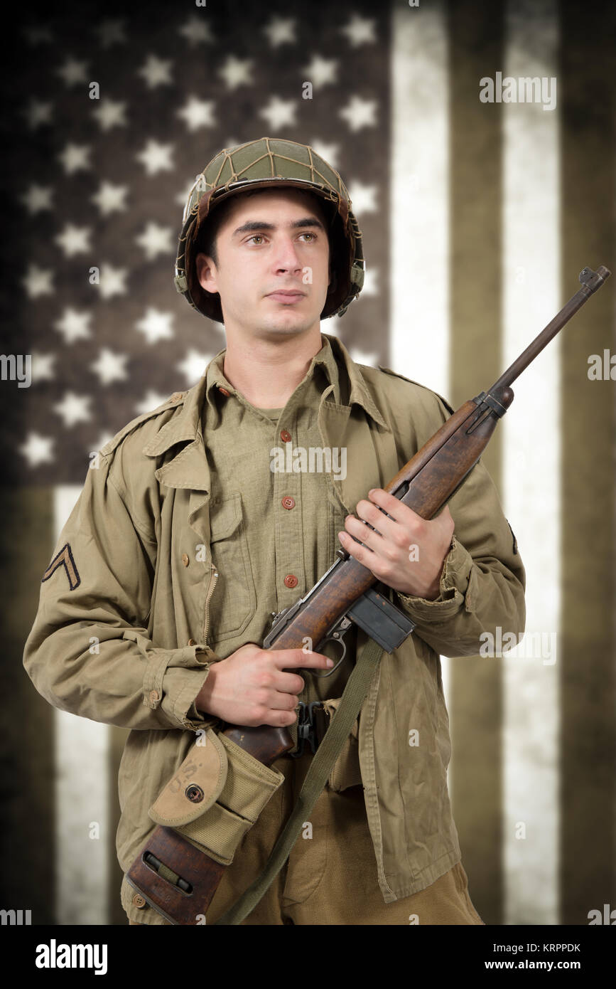 American soldier wwii uniform hi-res stock photography and images