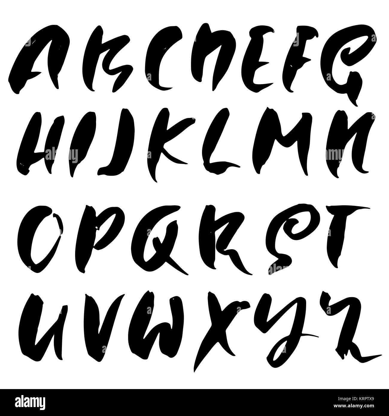 Hand drawn dry brush font. Modern brush lettering. Grunge style