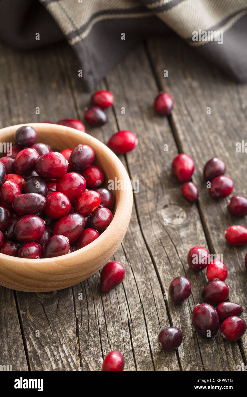 The tasty american cranberries. Stock Photo