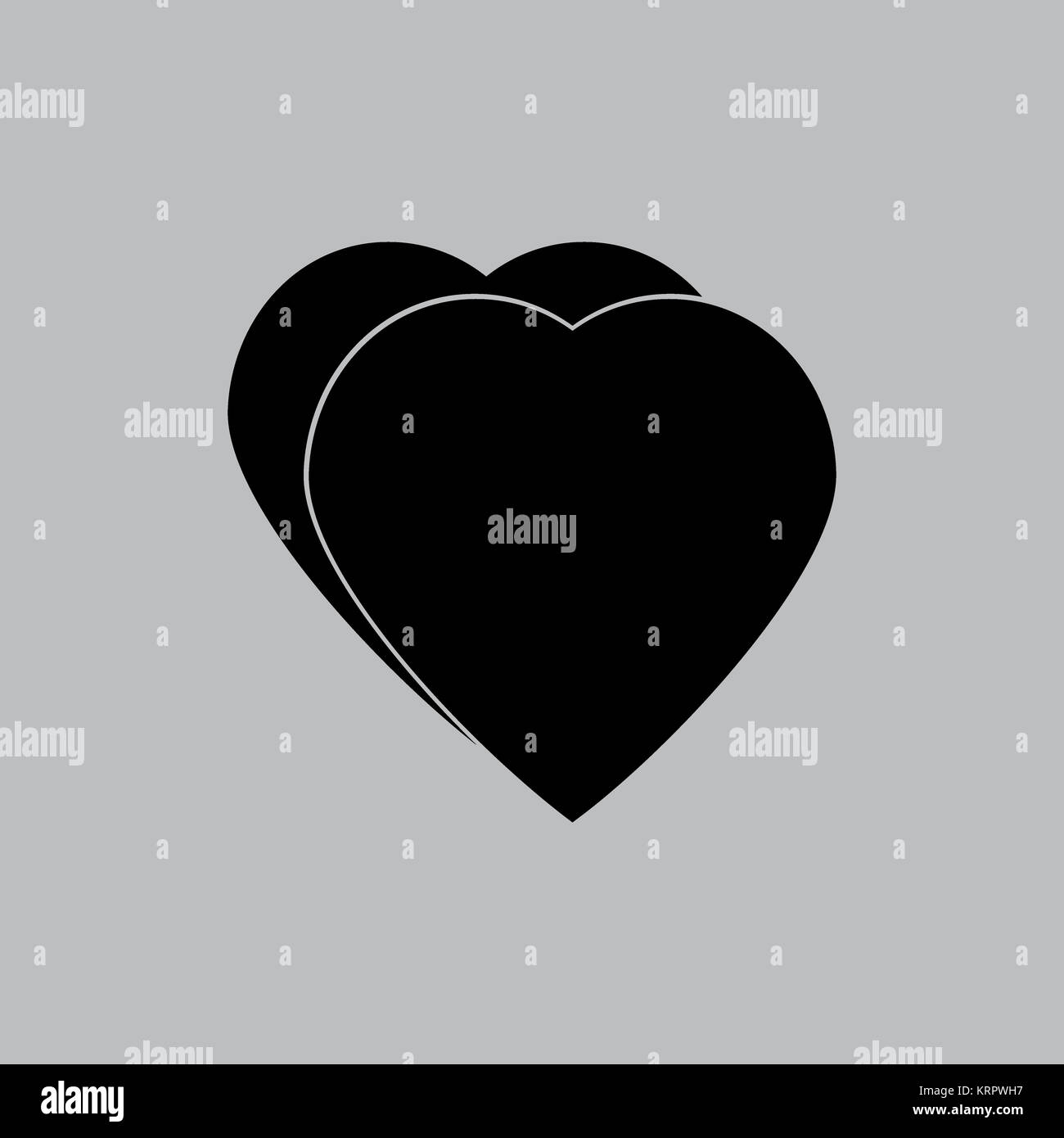 Hearts icon in a flat design in black color Stock Photo - Alamy