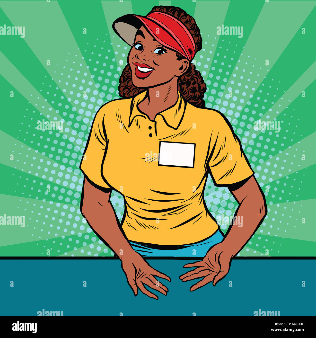 Beautiful Woman Restaurant Worker Takes The Order Stock Photo Alamy