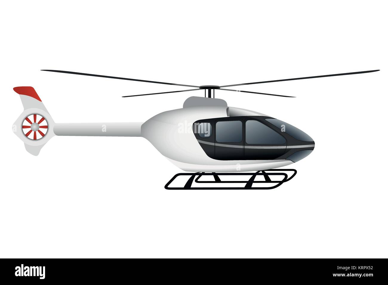 White modern helicopter. Illustration on white background Stock Vector