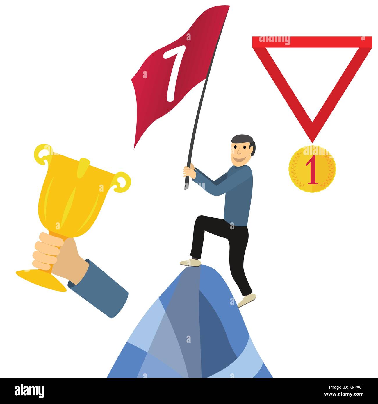 Business achieving goal, success concept vector illustrations isolated ... image.