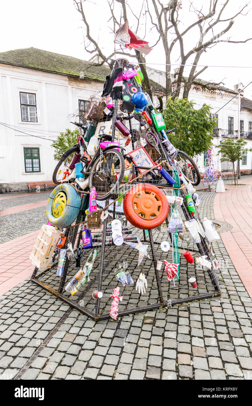 Winter Scenery City Square With Christmas Tree And