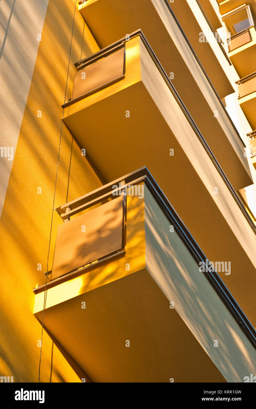 prefabricated house from the period of socialism Stock Photo