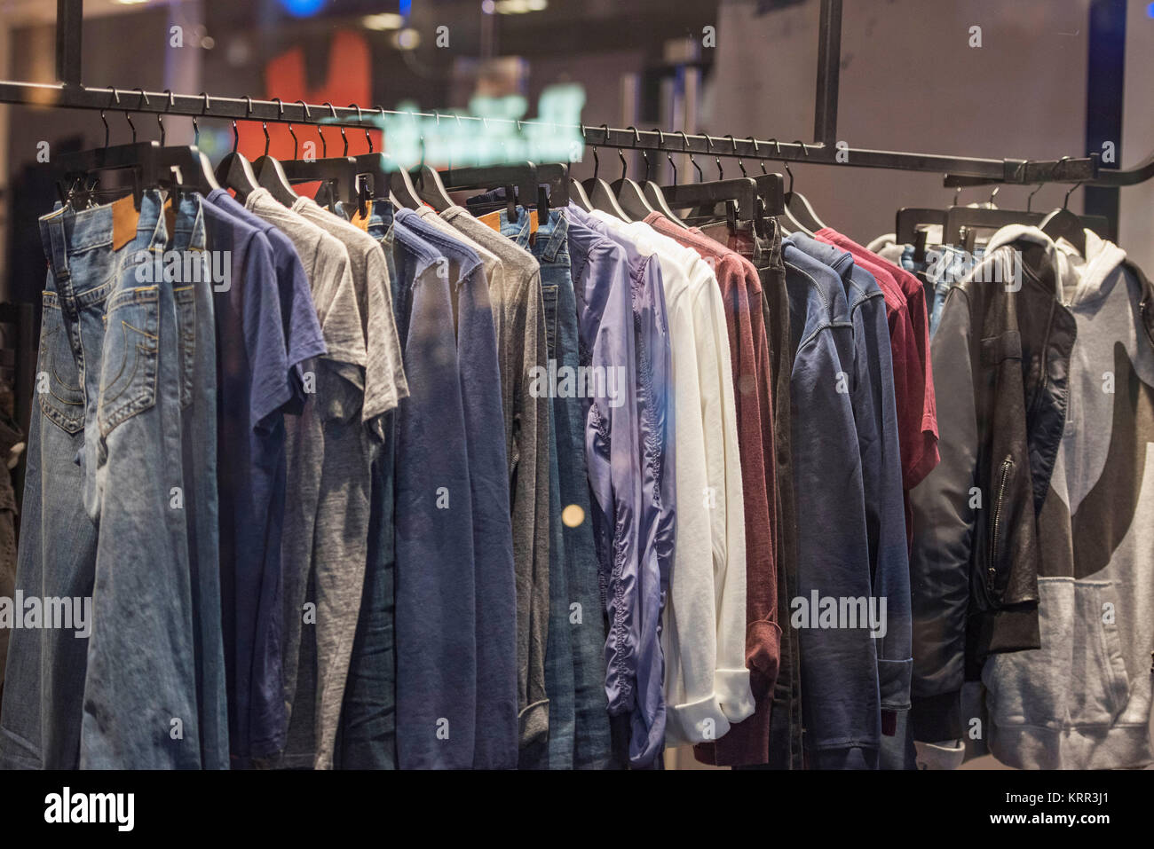 Men casual clothing store in London Stock Photo Alamy