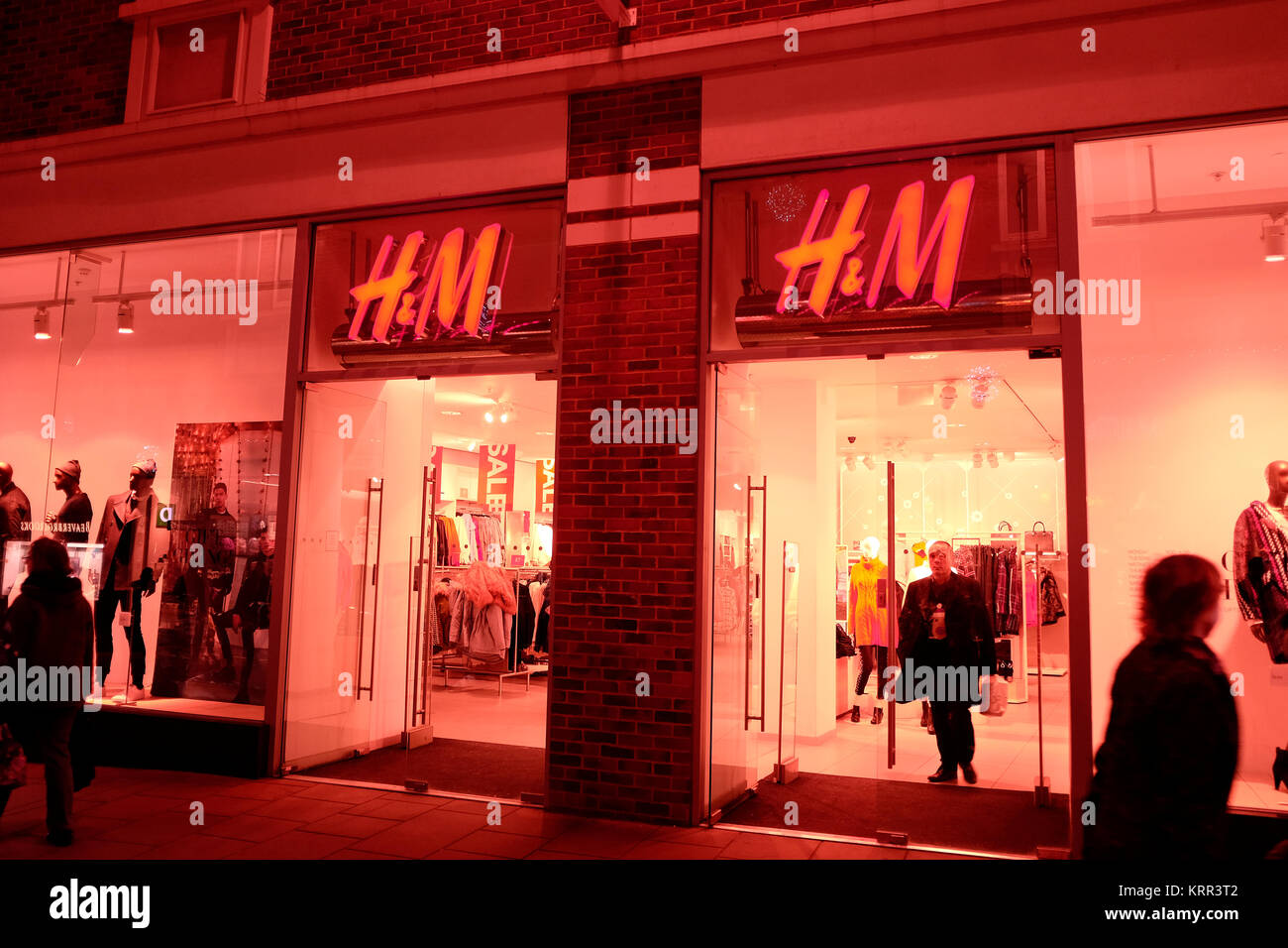 h&m retail clothes shop in city of canterbury shopping arcade kent uk  december 2017 Stock Photo - Alamy