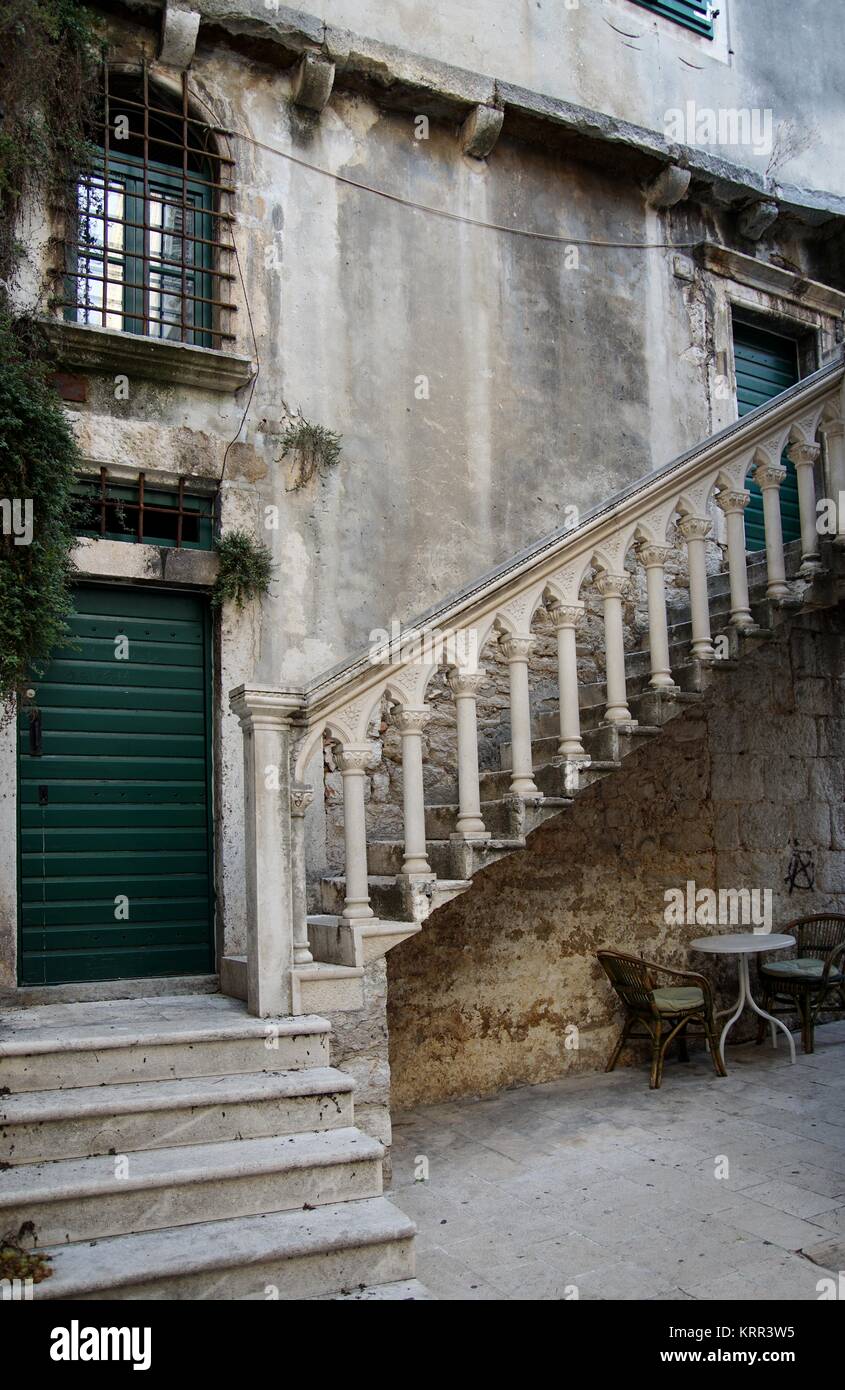 Staircase in the old town of Sibenik Stock Photo