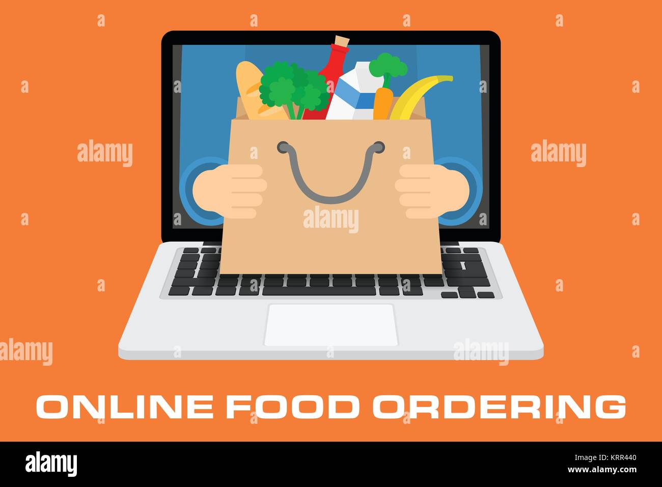 Flat design colorful vector illustration concept for online ordering of ...