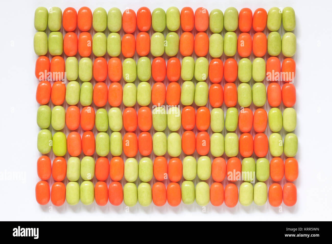 colorful Tic Tacs arranged in a pattern Stock Photo