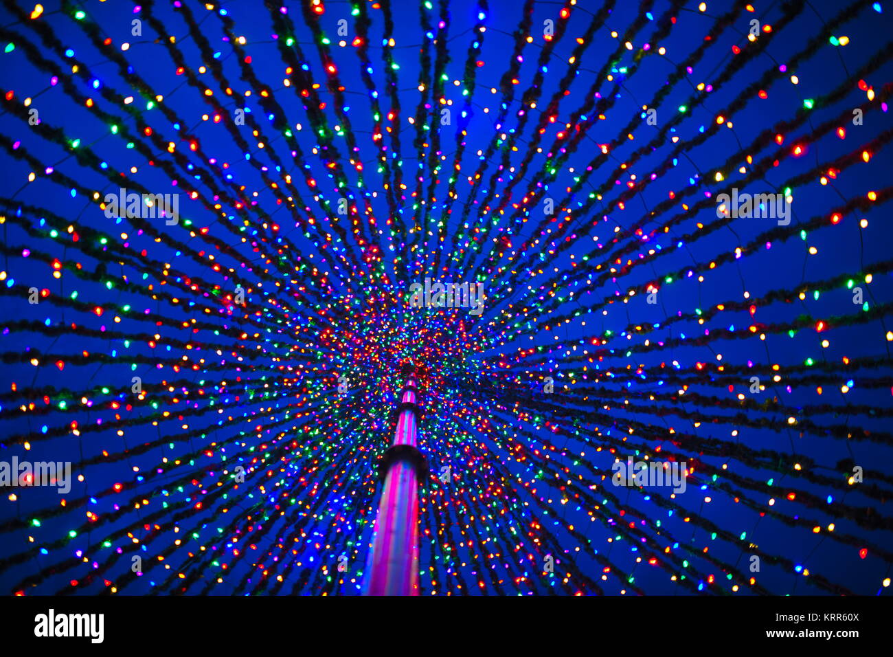Night Sky Seen Through Christmas Tree Lights Stock Photo Alamy