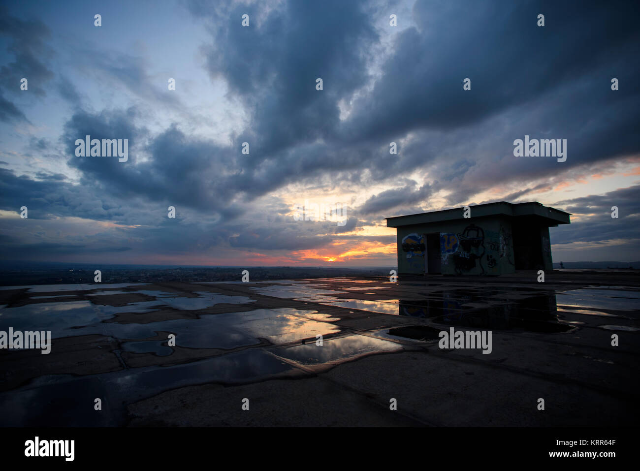 Scenic Sunset over the city Stock Photo - Alamy
