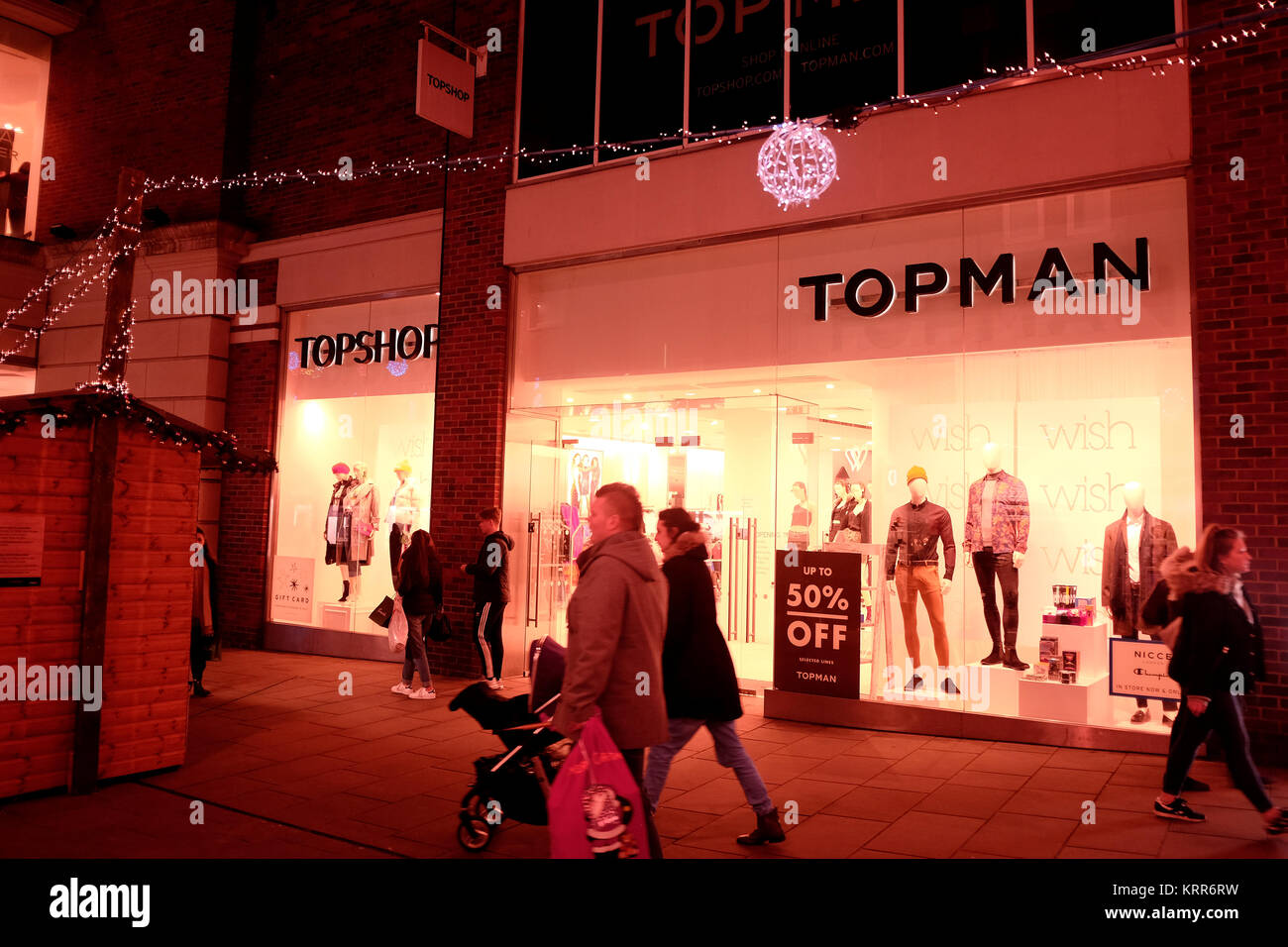 topman topshop retail in city of canterbury shopping arcade in kent uk  december 2017 Stock Photo - Alamy
