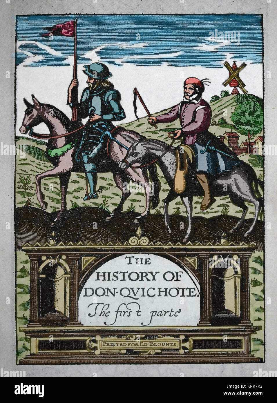 Don Quixote by Miguel de Cervantes. Edition of Thomas Shelton. English Edition, 1612. Stock Photo