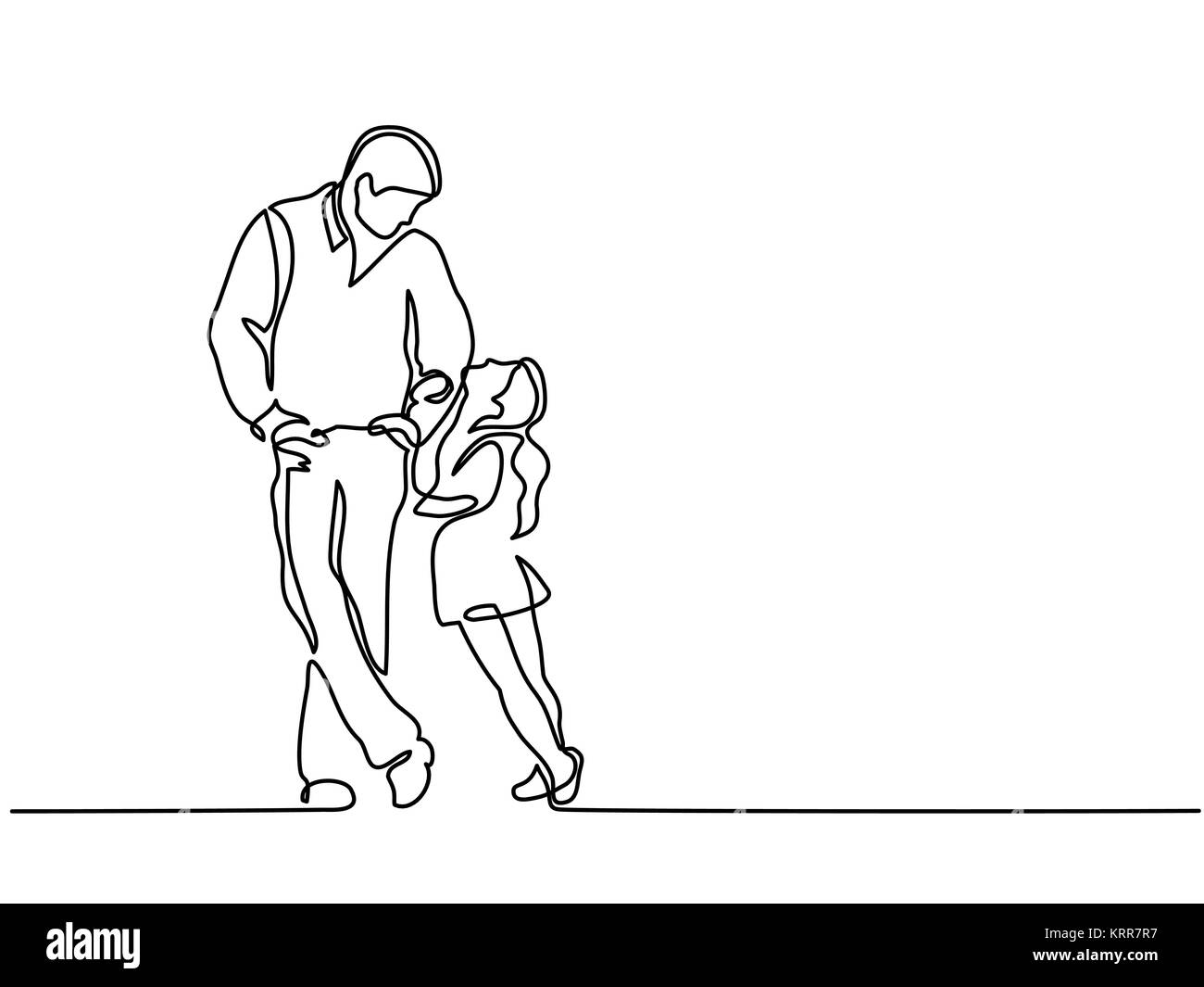 Dad daughter family outline hi-res stock photography and images - Alamy