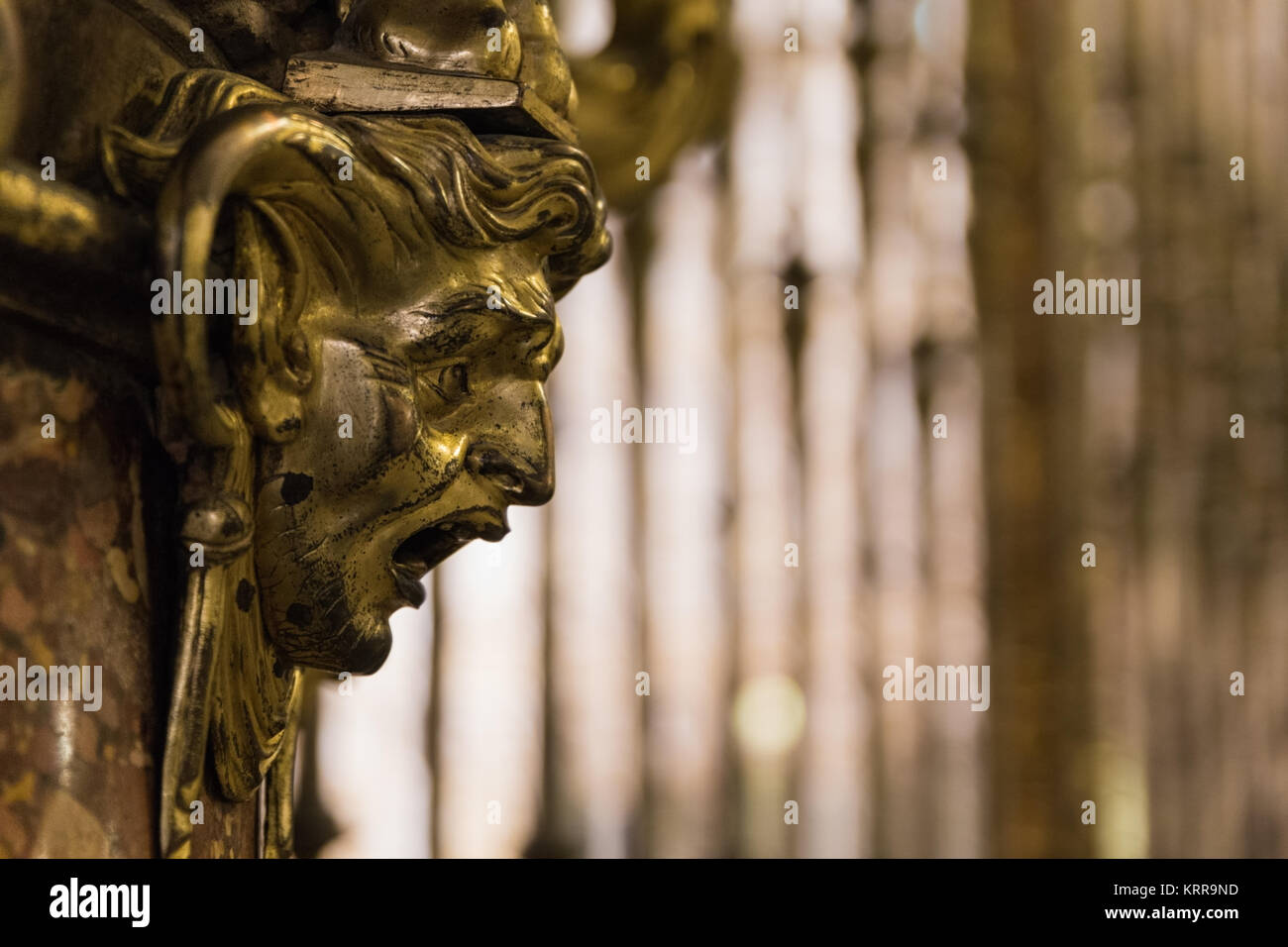Baroque bracket. Ornamental detail in the interior of the Cathedral in Toledo. Spain. Stock Photo