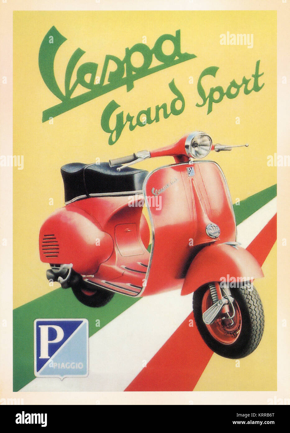 Vintage Poster card - printed during World War Ⅱ. Showing up VESPA - Grand Stock Alamy