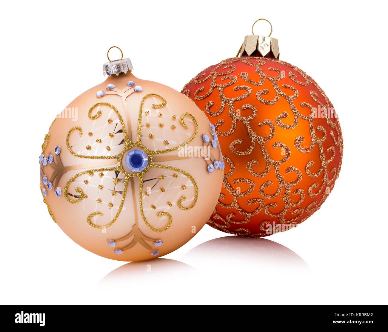 Christmas tree balls isolated on a white background Stock Photo - Alamy