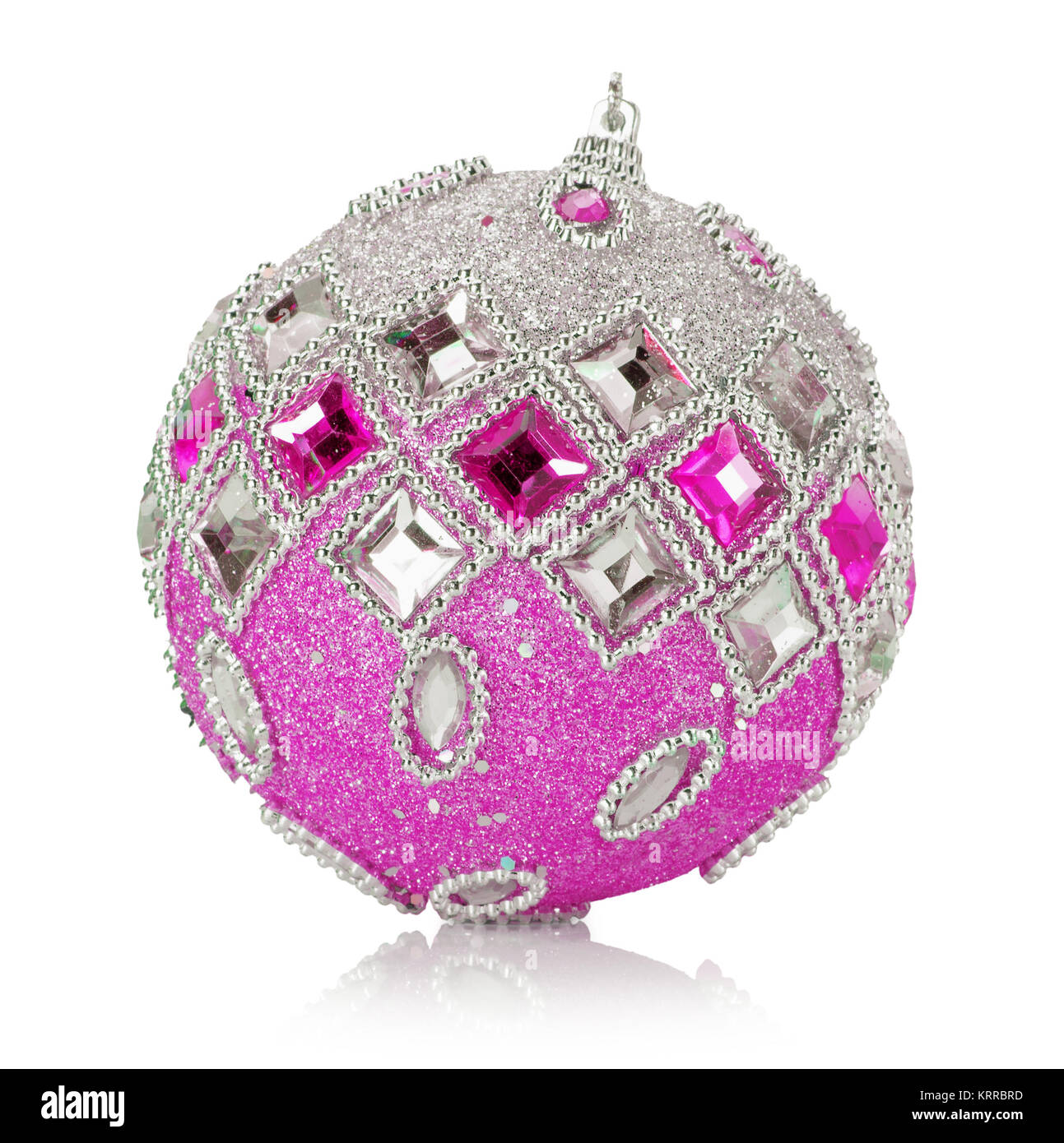 pink Christmas tree ball isolated on a white background. Stock Photo