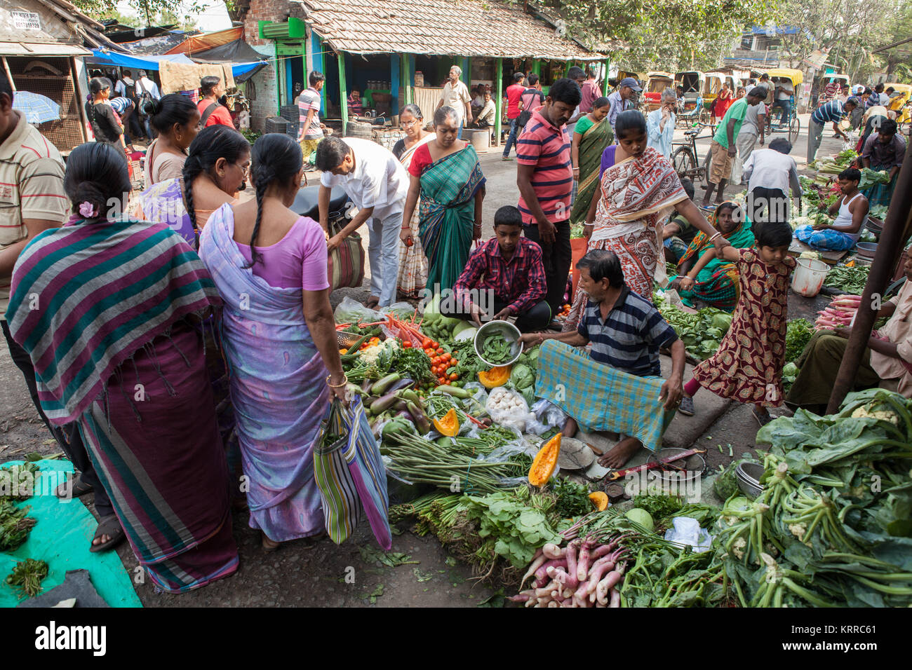 Vegetable market in the Garia district of Kolkata, India Stock Photo