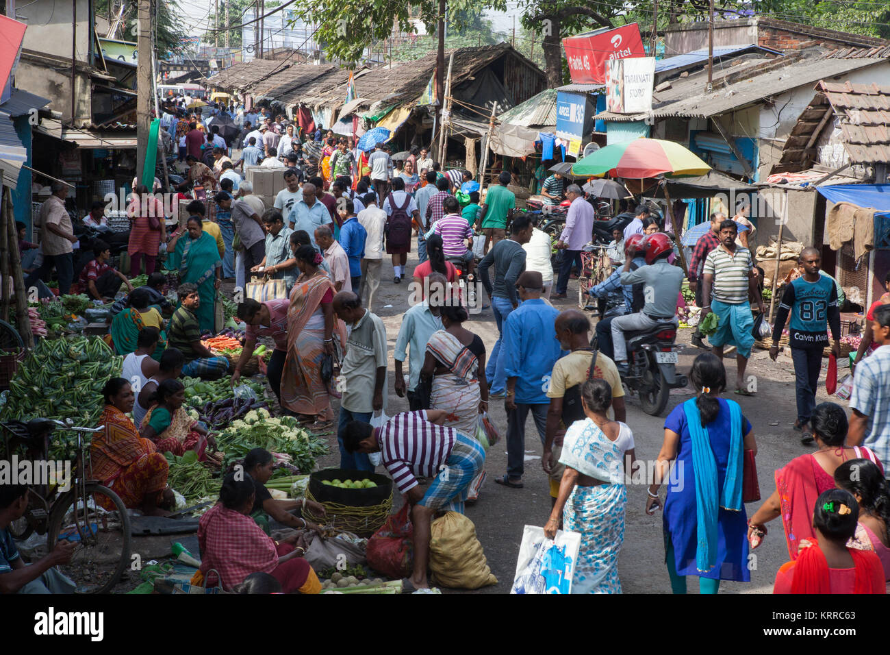 Vegetable market in the Garia district of Kolkata, India Stock Photo