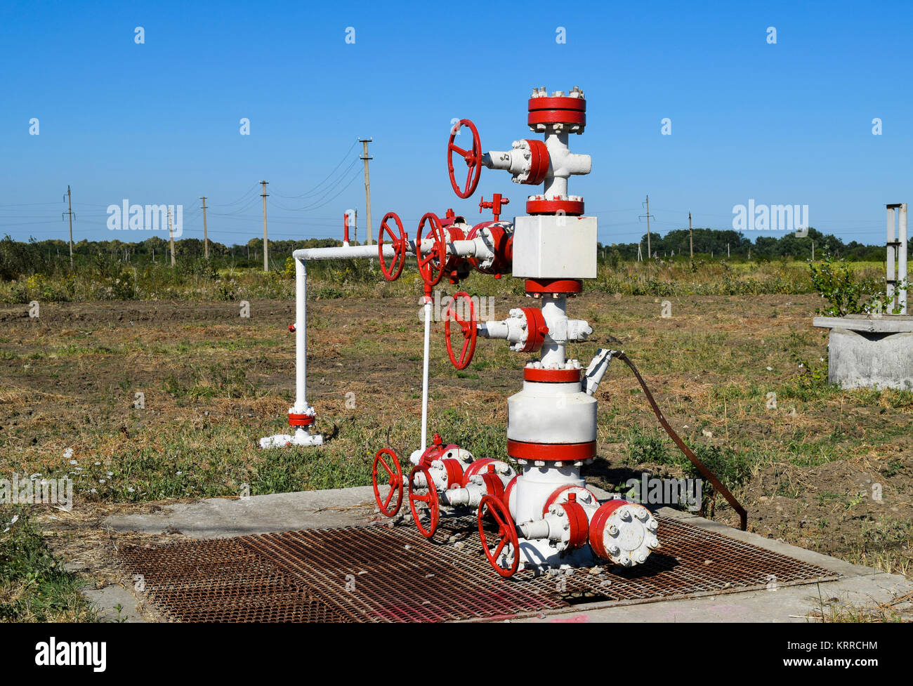 Well for oil and gas production. Oil well wellhead equipment. Oil