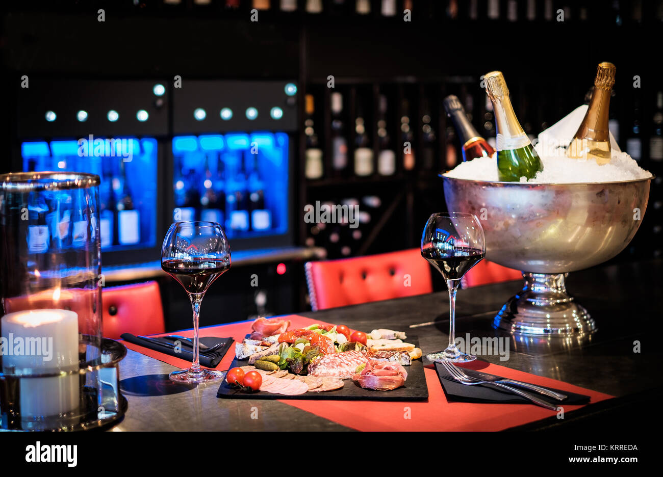 french cold cuts ham and wine Stock Photo Alamy