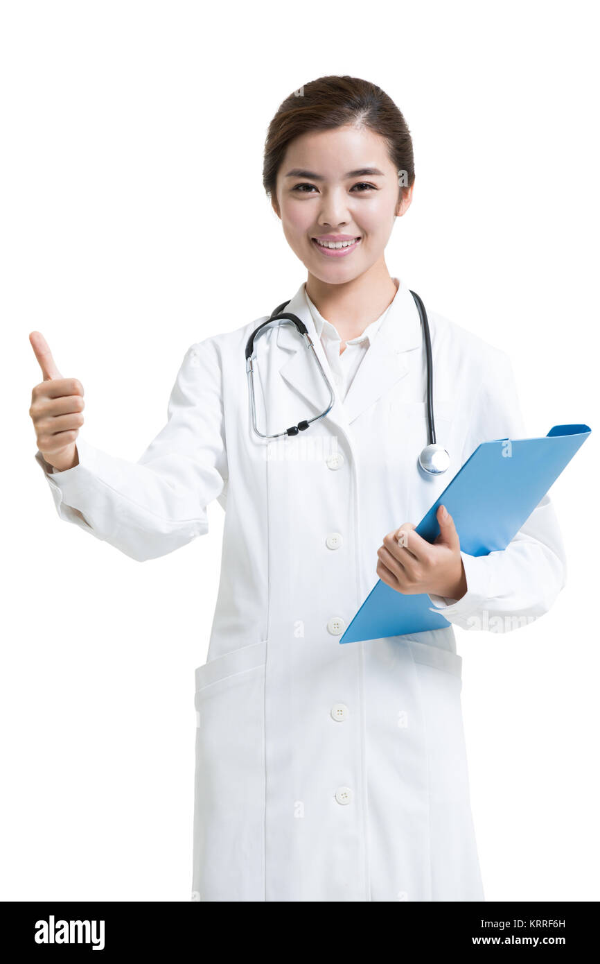 Thumbs up young female doctor hi-res stock photography and images - Alamy