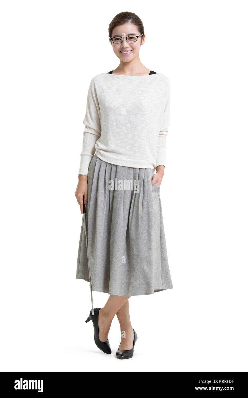 Portrait of smiling female teacher Stock Photo - Alamy