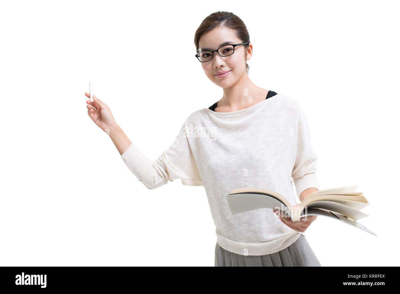 Cheerful young female instructor Cut Out Stock Images Pictures Alamy