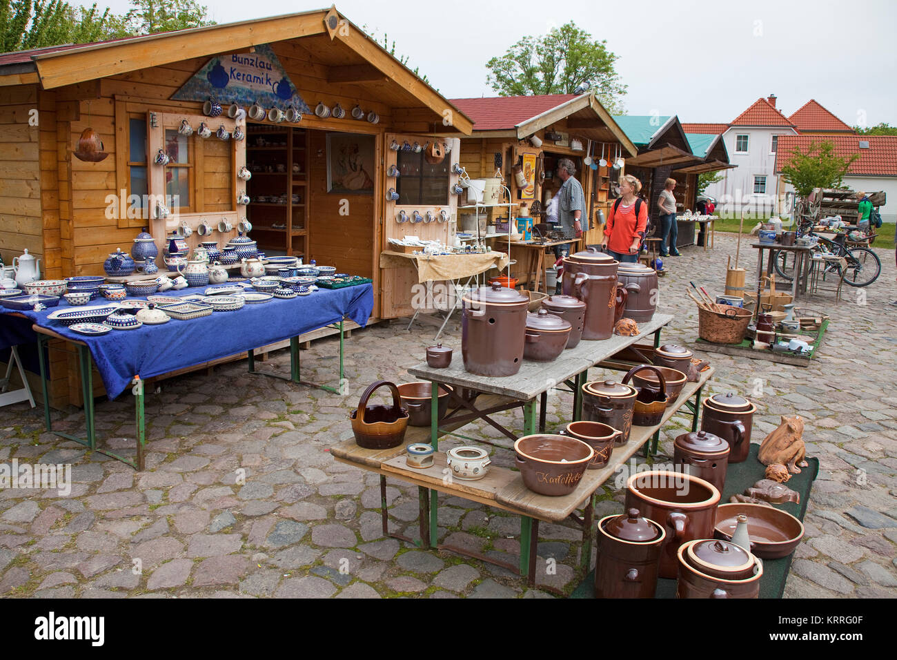 Handcraft market at Putgarten, Cape Arkona, North cape, Ruegen island, Mecklenburg-Western Pomerania, Baltic Sea, Germany, Europe Stock Photo