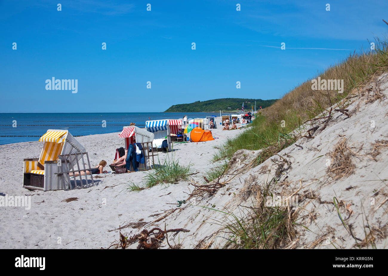 People at the beach of Vitte, island Hiddensee, Mecklenburg-Western Pomerania, Baltic Sea, Germany, Europe Stock Photo