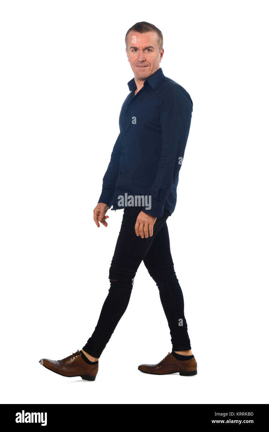 portrait of a man on white background Stock Photo - Alamy