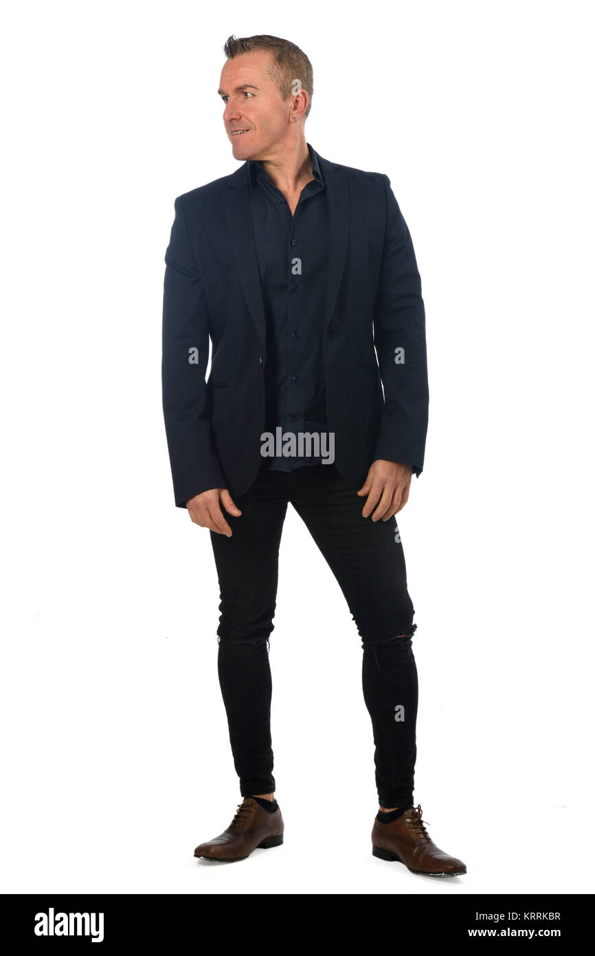 portrait of a man on white background Stock Photo - Alamy