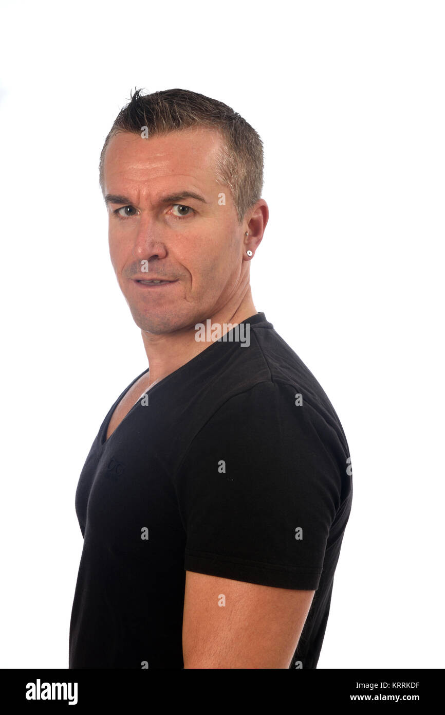 portrait of a man on white background Stock Photo - Alamy