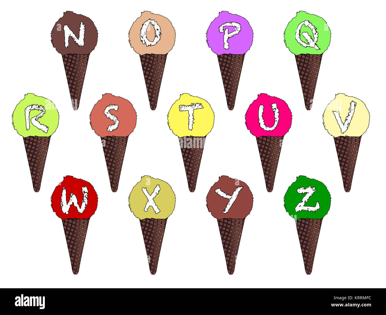 Letter NZ Ice Cream Cones Stock Photo Alamy