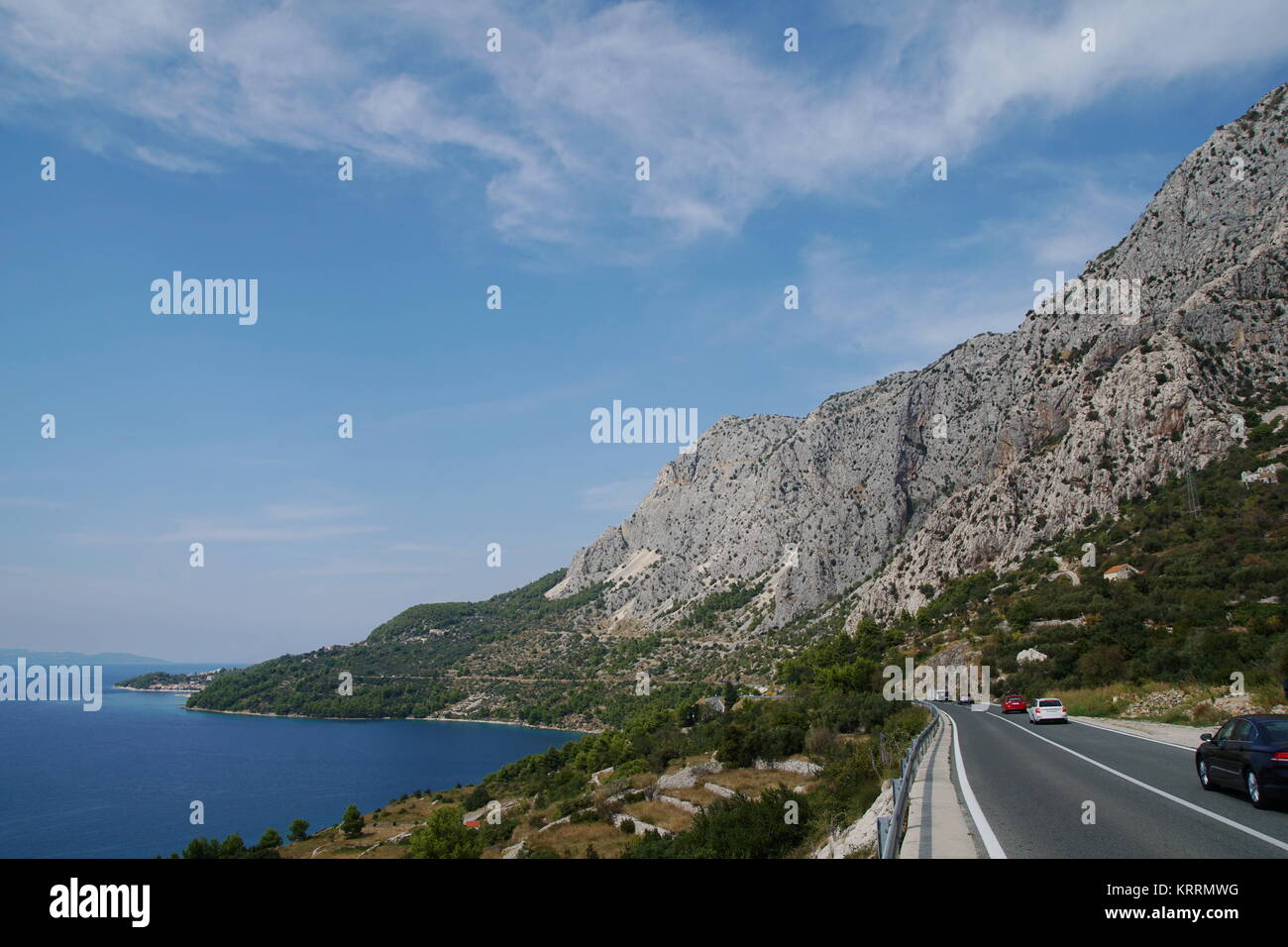 coastal road in croatia Stock Photo