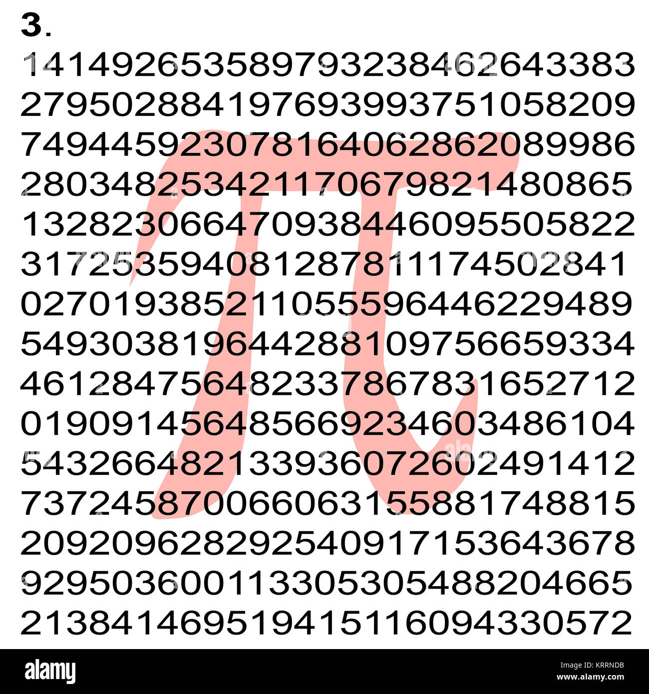 Pi with its number Stock Photo