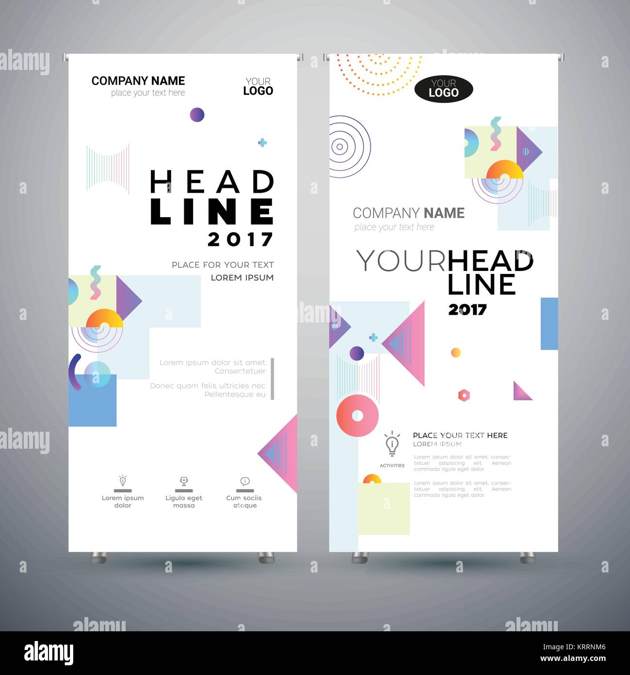 Corporate Banner - set of modern vector template abstract illustrations ...