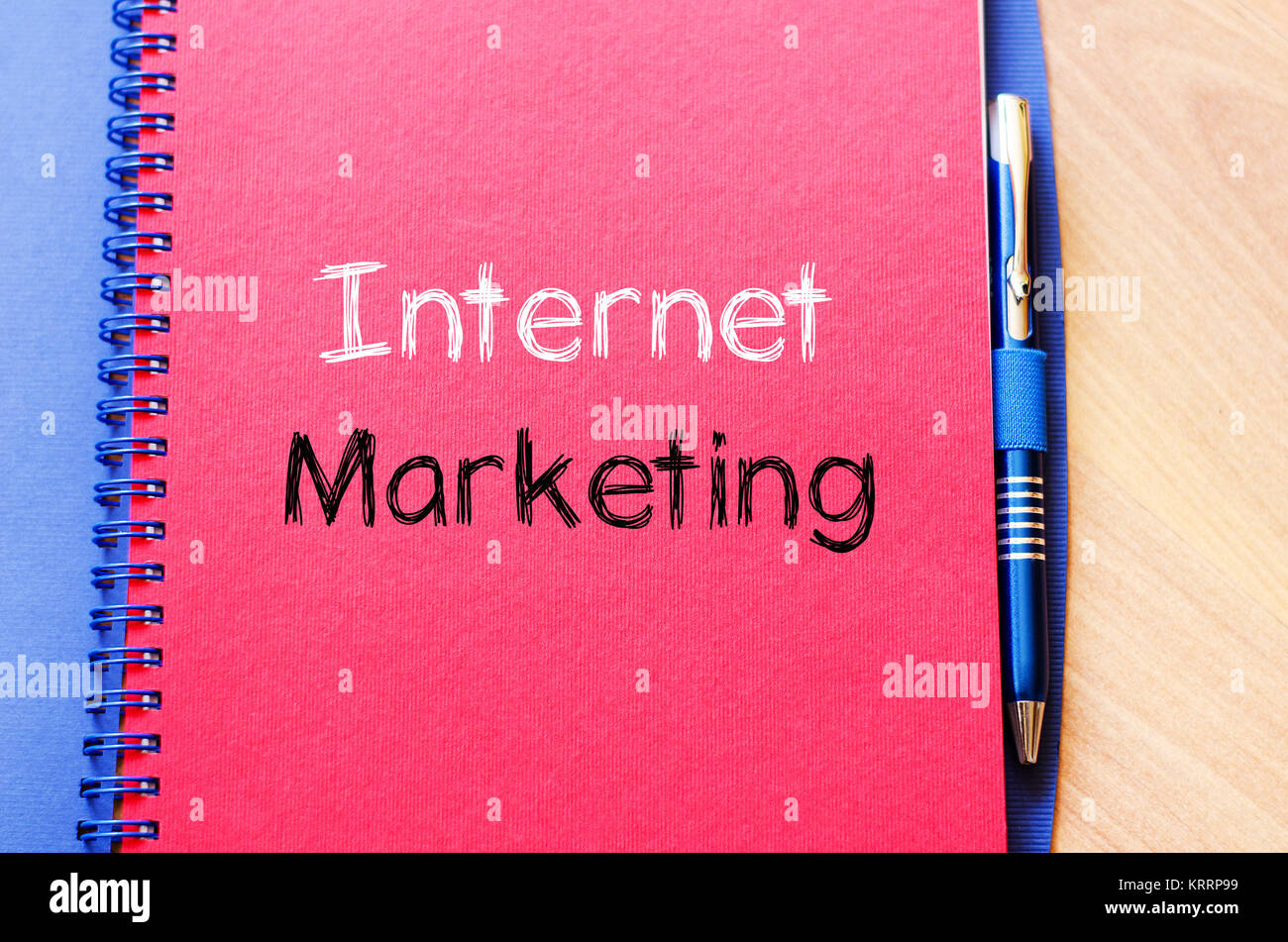 Internet marketing text concept on notebook Stock Photo