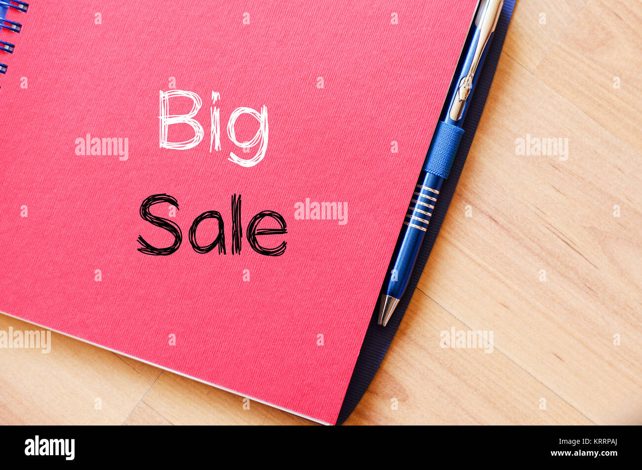 Big sale text concept on notebook Stock Photo