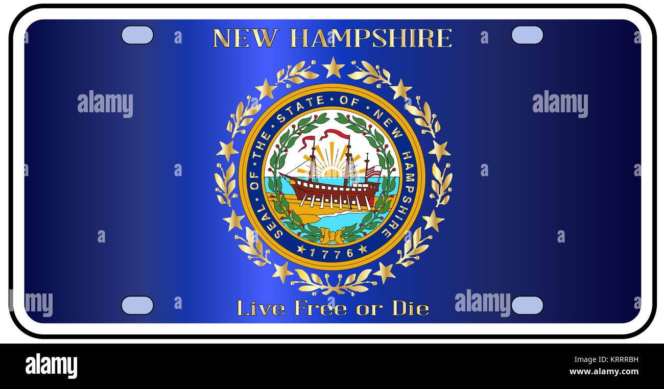 New Hampshire License Plate Flag Stock Photo