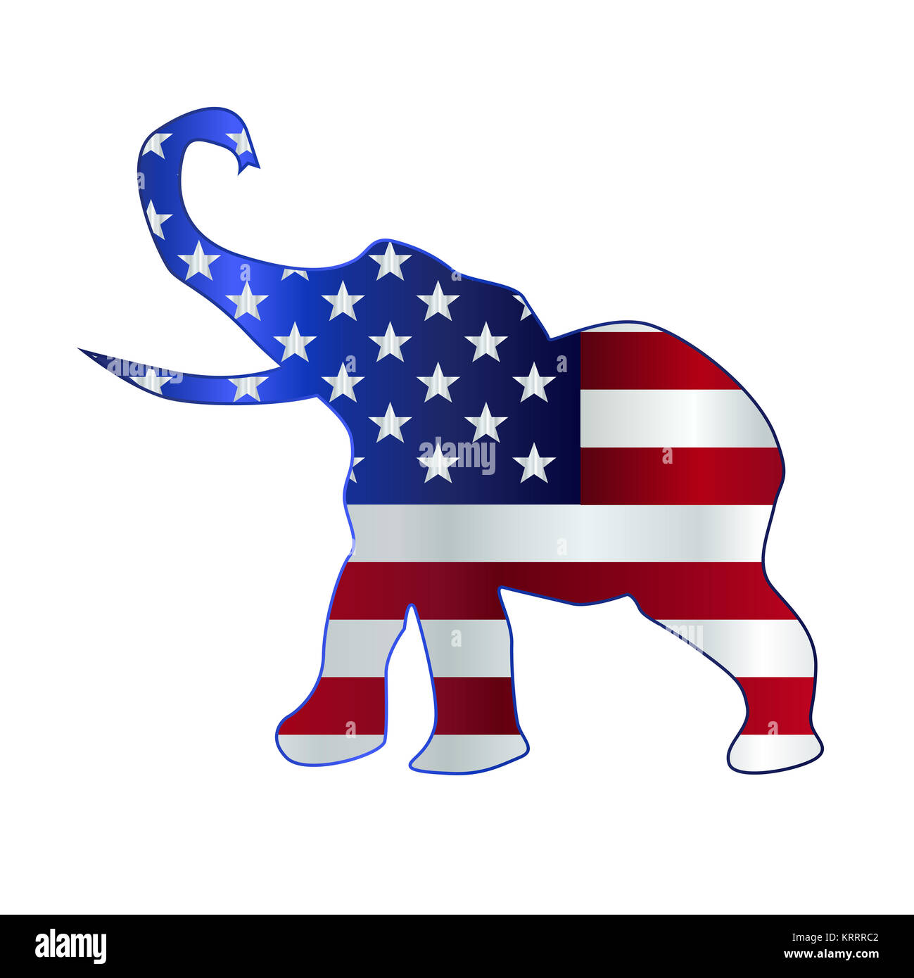 thumbnail image 2 of Republican Elephant Lightweight Printed Scarf – 8x60, Knitted Style, Unisex 2 of 6